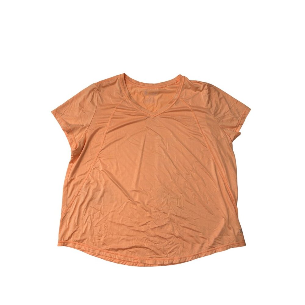 Xersion Essential Performance Tee 1X Orange V-Neck Short Sleeve Activewear 1801